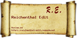 Reichenthal Edit névjegykártya